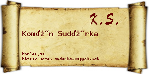 Komán Sudárka névjegykártya